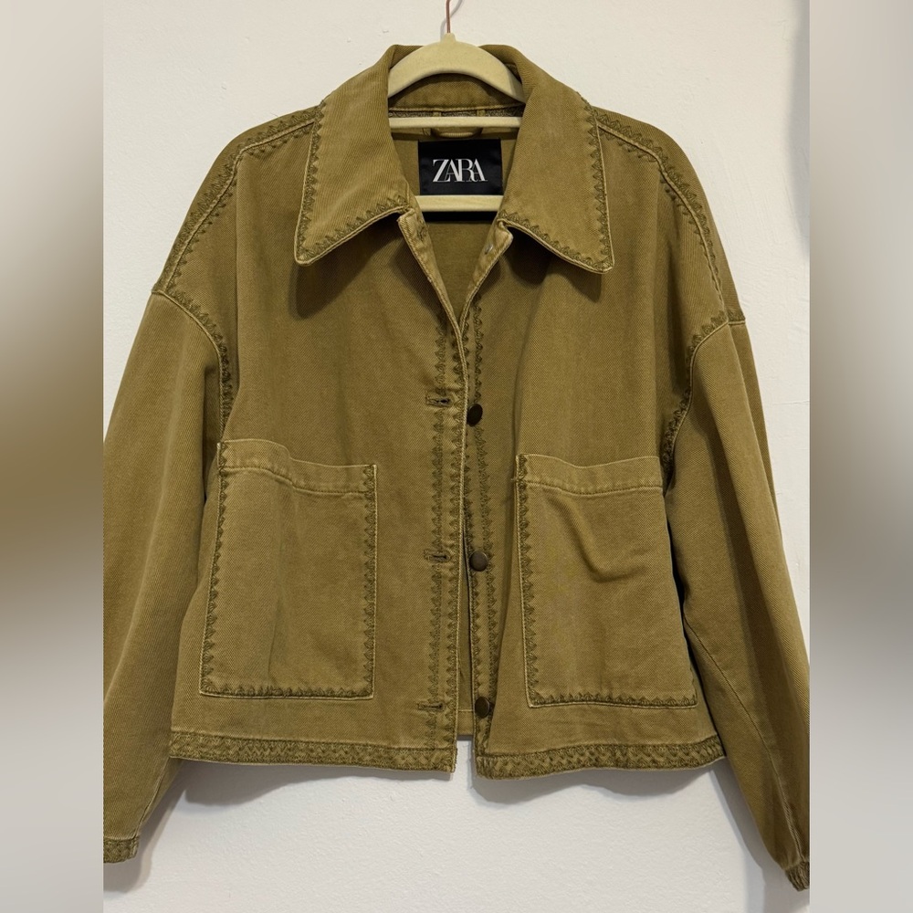 Zara Khaki Utility Jacket for Women